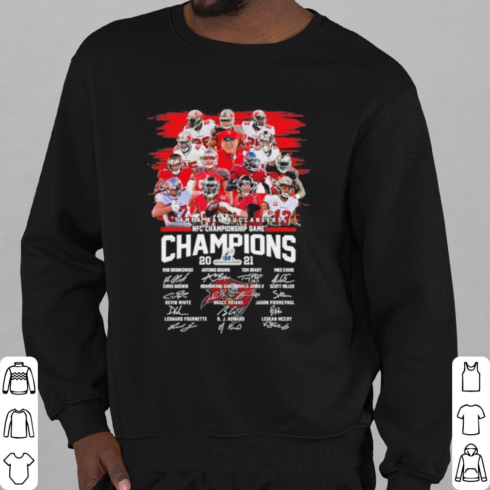 Original Tampa Bay Buccaneers Team Players 2021 Champions Nfc Championship Signatures shirt