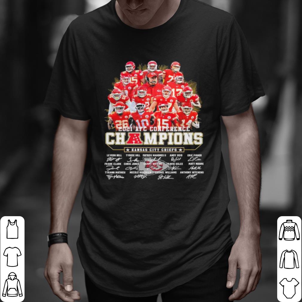 Cool Kansas City Chiefs Players 2021 Afc Conference Champions Signatures shirt 7
