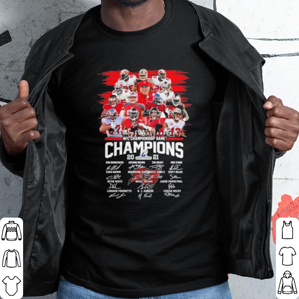 Original Tampa Bay Buccaneers Team Players 2021 Champions Nfc Championship Signatures shirt 7