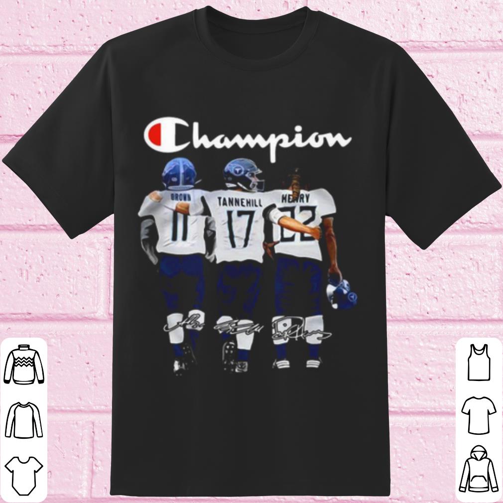 Awesome Tennessee Titans Champions Brown Tannehill Henry Signatures shirt 9