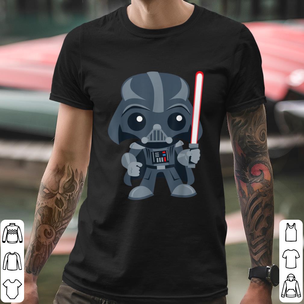 Original Star Wars Cute Darth Vader and Cartoon Saber Graphic shirt