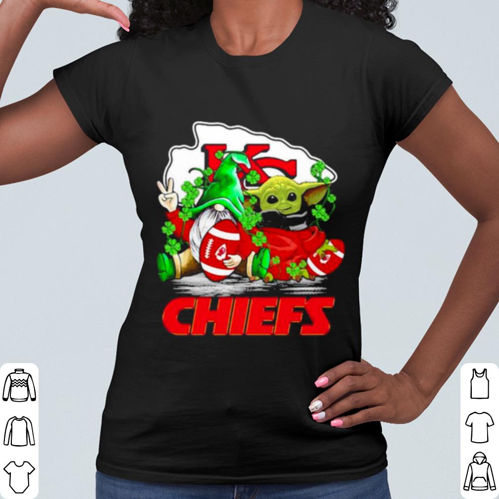 Pretty Gnome And Baby Yoda Chiefs Football Patrick's Day shirt 2 Pretty Gnome And Baby Yoda Chiefs Football Patrick's Day shirt 2