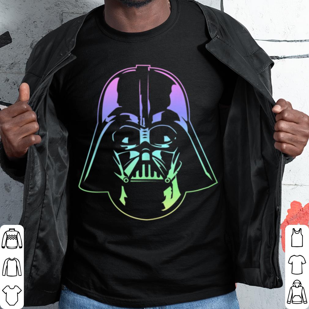 Official Star Wars Darth Vader Gradient Neon Helmet Outline shirt 9