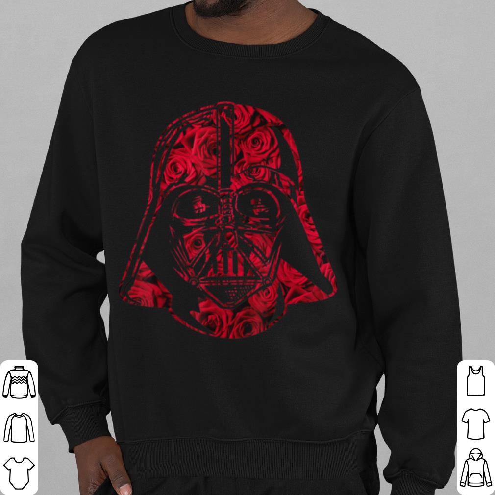 Pretty Star Wars Darth Vader Helmet Full Of Roses Graphic shirt
