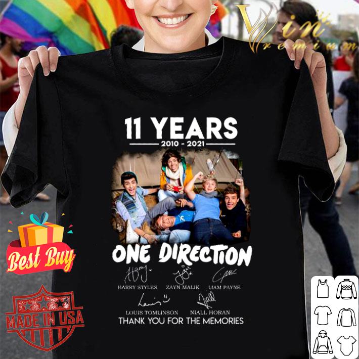 Original One Direction 11 years 2010-2021 signatures thank you for the memories Harry Styles shirt 9