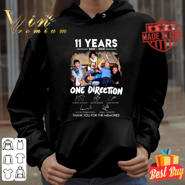 One Direction 11 years 2010-2021 signatures thank you for the memories Harry Styles shirt
