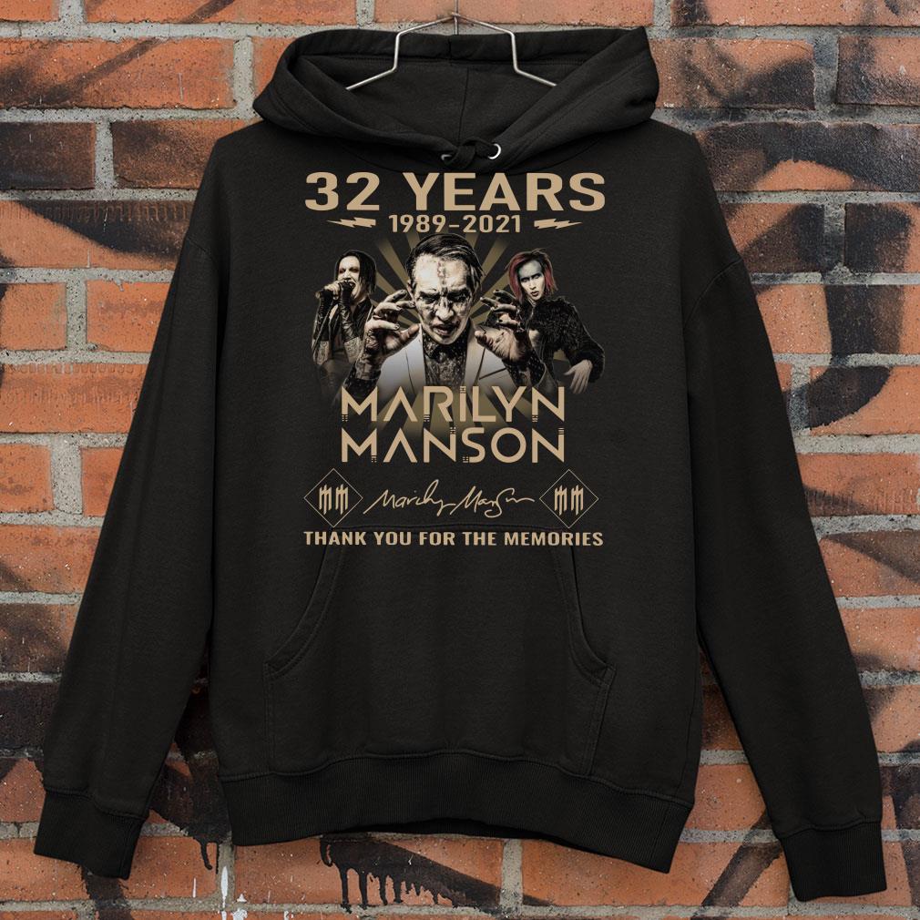 Marilyn Manson 32 years 1989-2021 signature thank you for the memories shirt