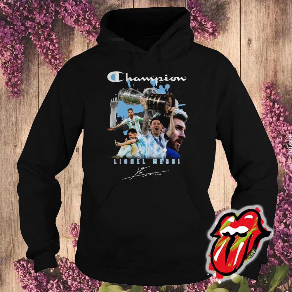 Funny The Champion M10 Lionel Messi Copa America 2021 Signatures Shirt