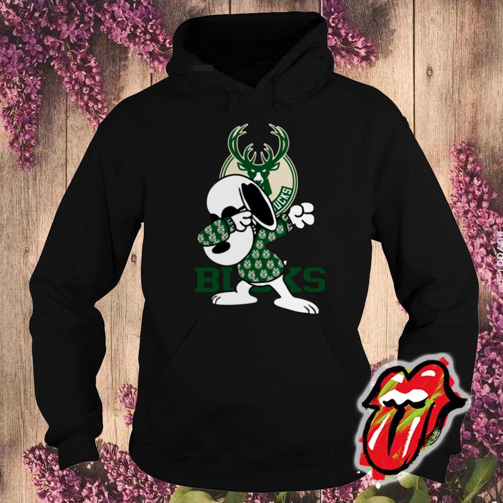 Best Snoopy Dabbing Milwaukee Bucks Champion 2021 Shirt