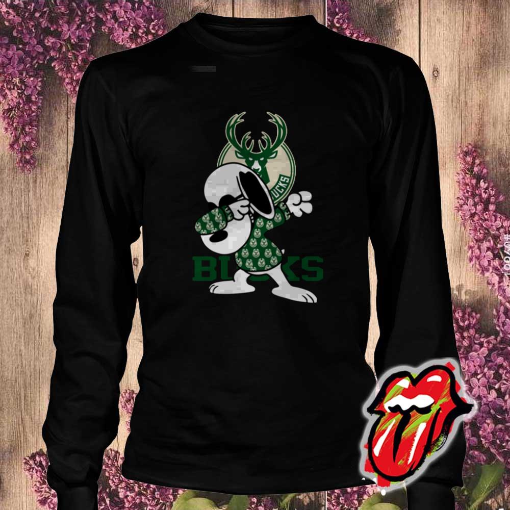 Best Snoopy Dabbing Milwaukee Bucks Champion 2021 Shirt