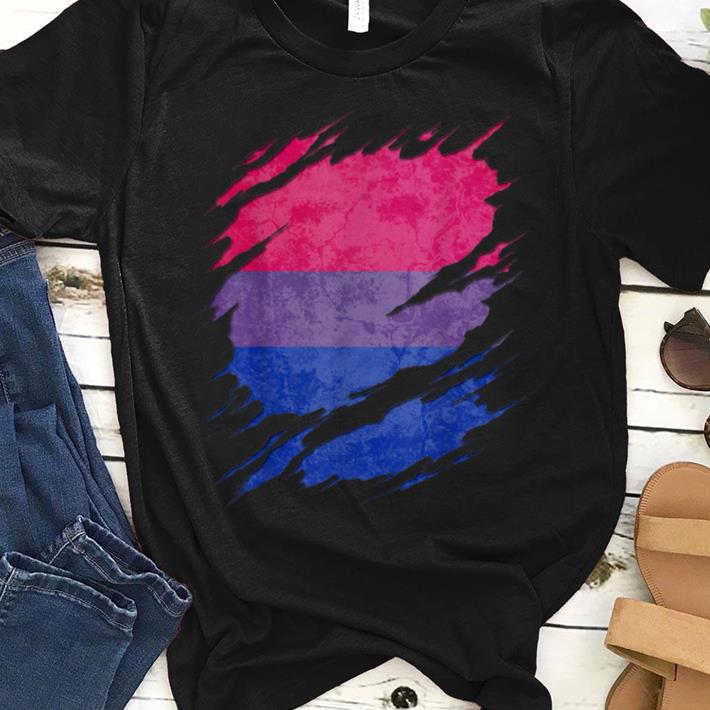 Bisexual Pride Flag Ripped LGBT Bisexual Inside Me shirt