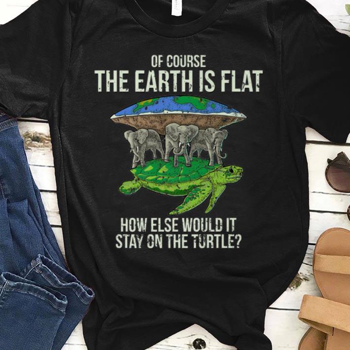 Flat Earth Society Turtle Elephants Stay On The Turtle shirt