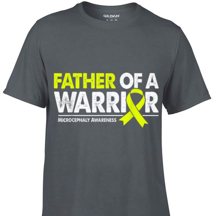 Aweome Father of a Warrior Yellow Ribbon Microcephaly Awareness shirt