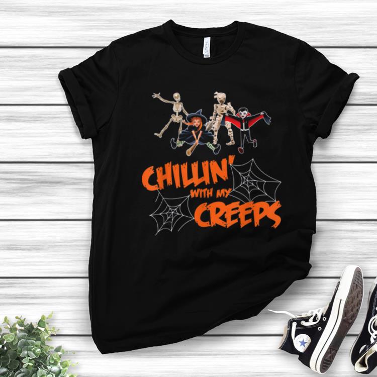 Beautiful Chillin With My Creeps Vampire Halloween Skeleton Witch Gift