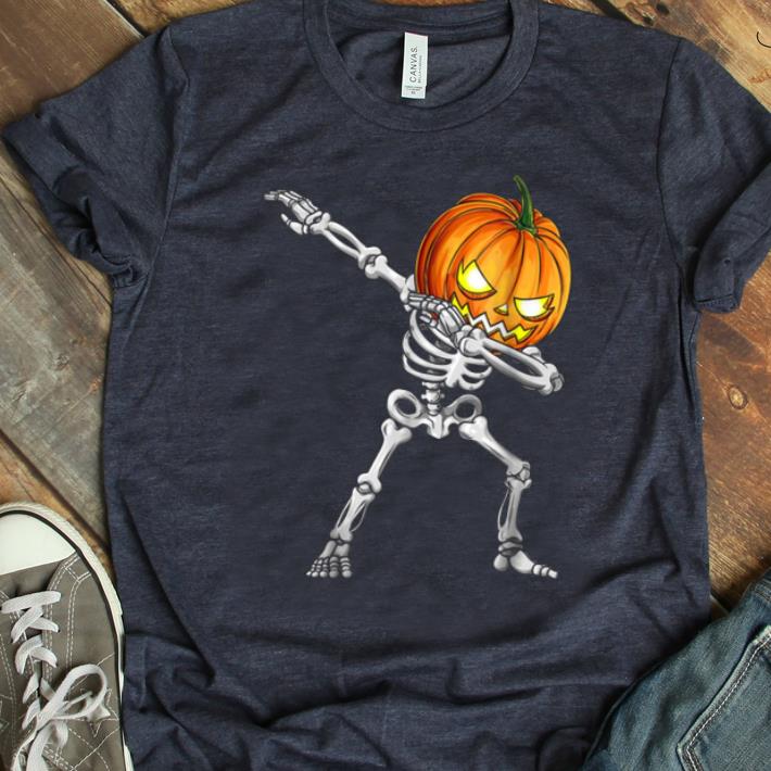 Funny Halloween Dabs For Boys Kids Dabbing Skeleton Pumpkin shirt