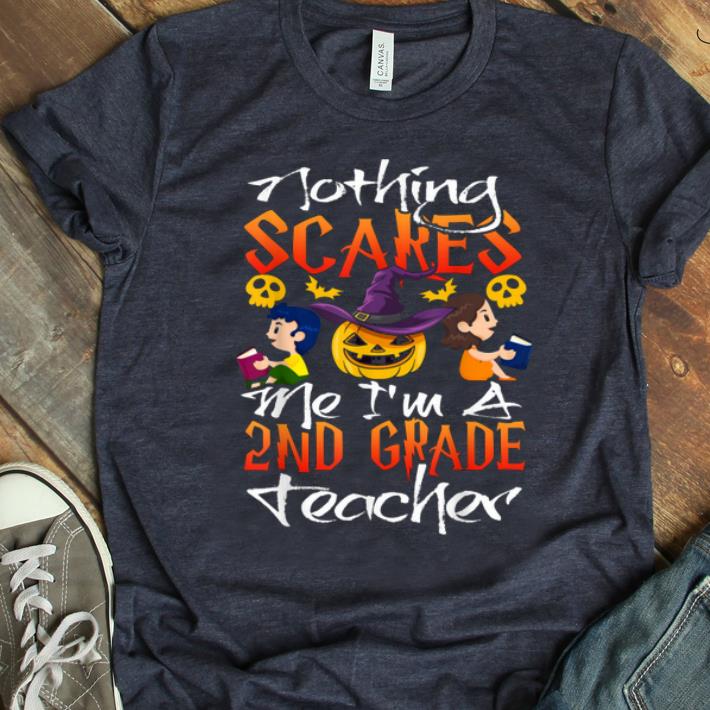 Funny Teacher 2nd Grade Hat Witch Pumpkin Funny Halloween shirt