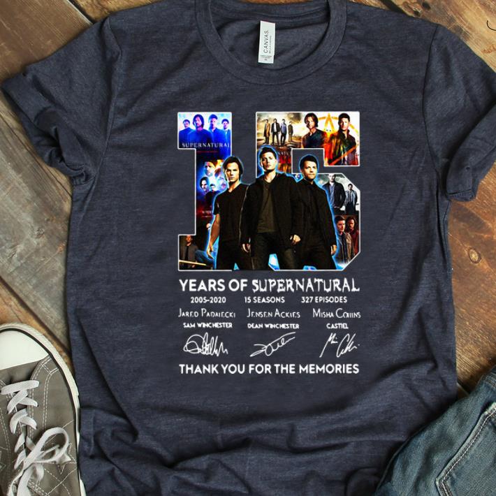 Hot 15 Years Of Supernatural Thank For The Memories Signature shirt