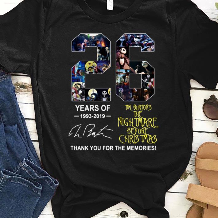 Hot 26 Years of Tim Burton’s The Nightmare Before Christmas signature shirt