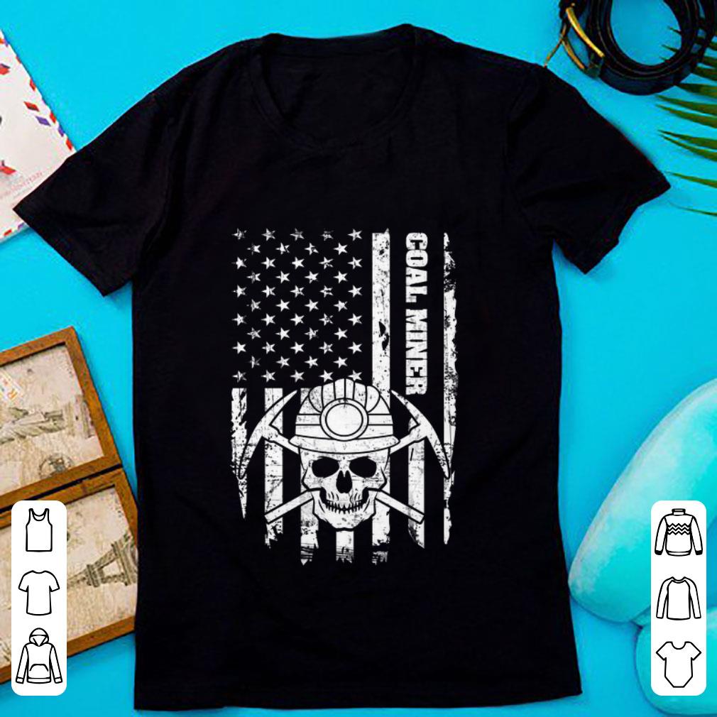 Hot Coal Miner American Flag Skull shirt