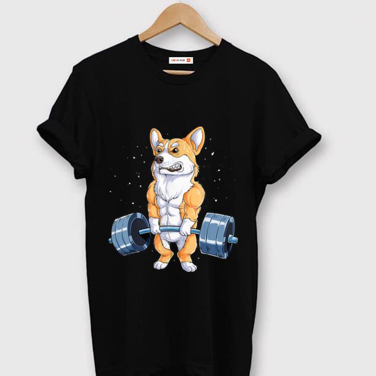 Hot Corgi Weightlifting Fitness Gym Workout shirt