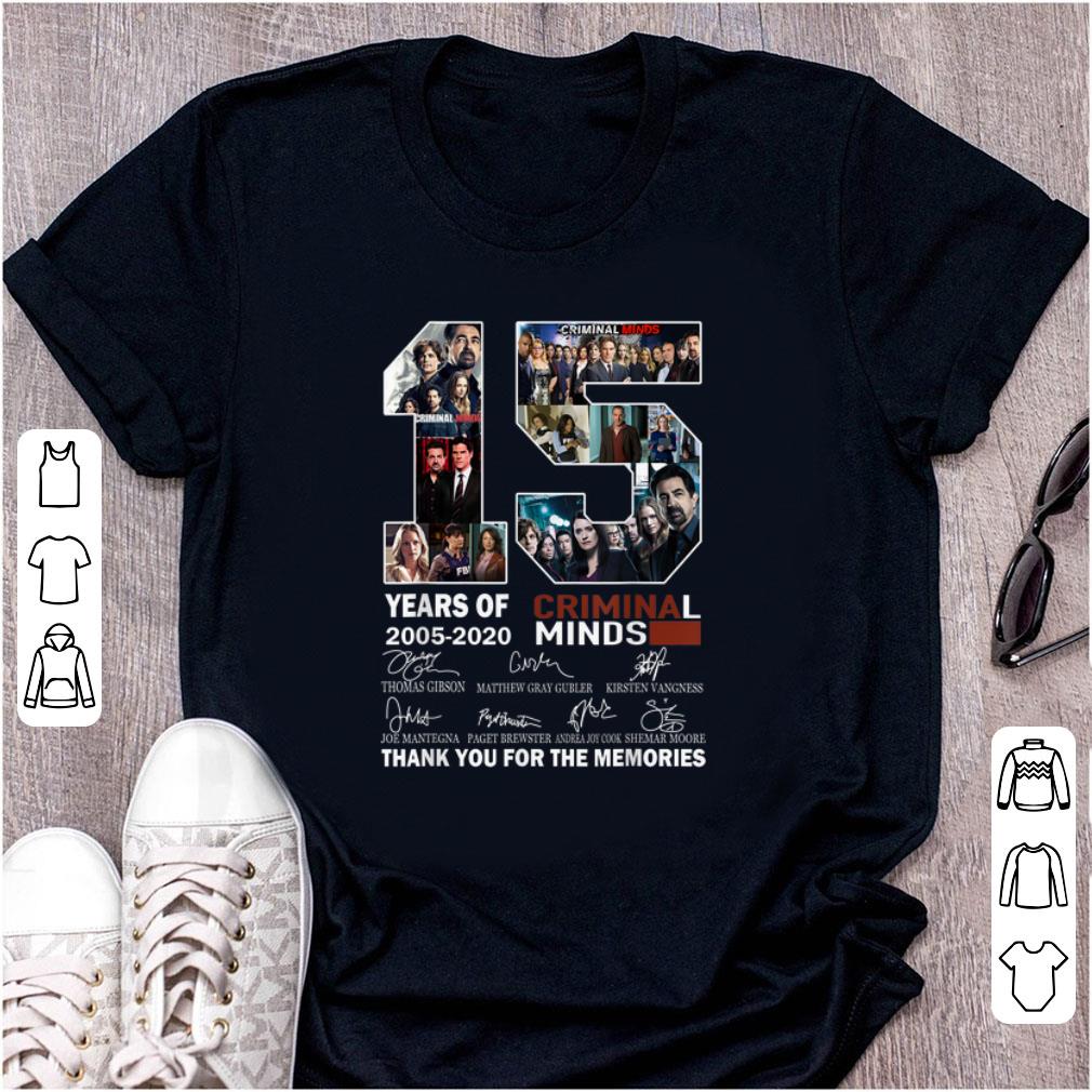 Nice 15 Years Of Criminal Minds Thank You For The Memories Signature shirt