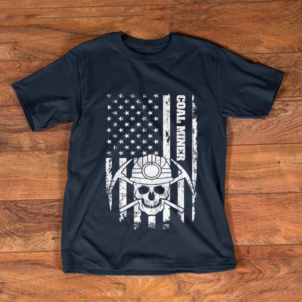 Nice Coal Miner American Flag Skull shirt