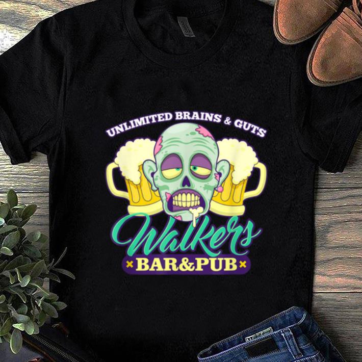 Official Walkers Bar And Pub Funny Zombie Halloween shirt