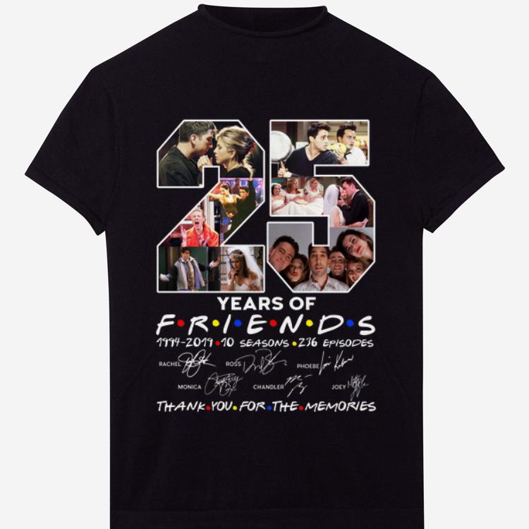 Original 25 Years Of Friends Thank You For The Memories Signature shirt