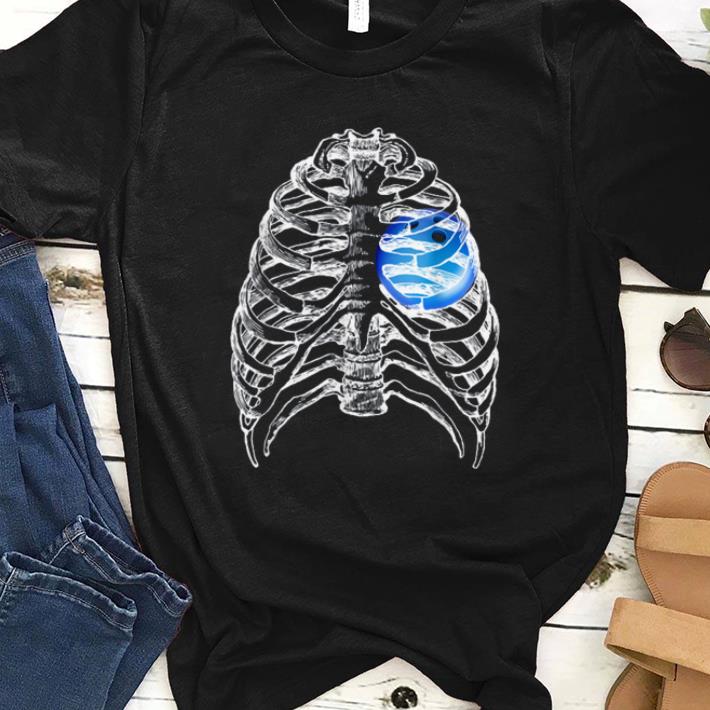 Original Bowling Heart In Skeleton Halloween Bowling Gifts shirt