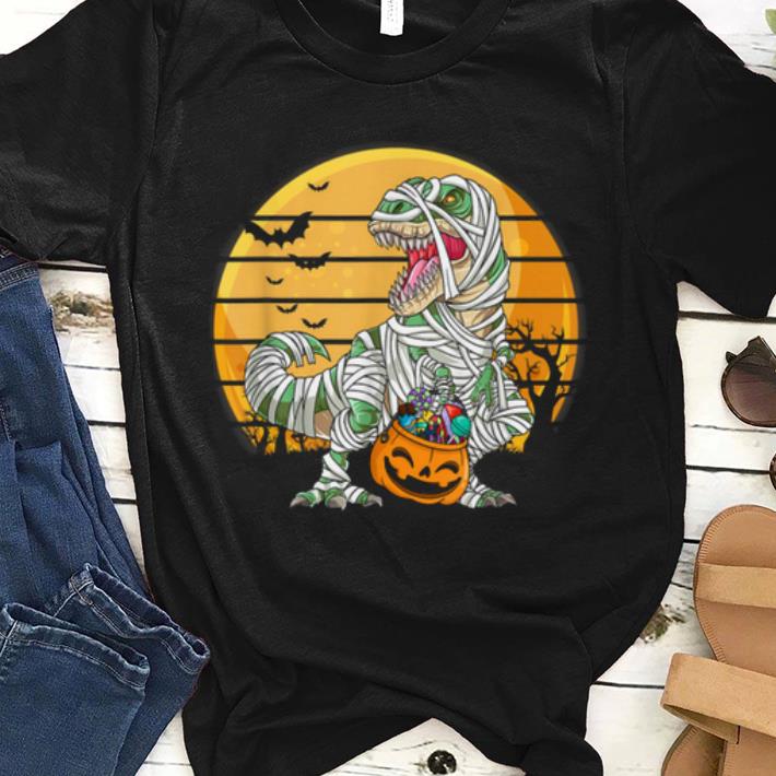 Original Dinosaur Skeleton With Candy Pumpkin Halloween Gifts shirt