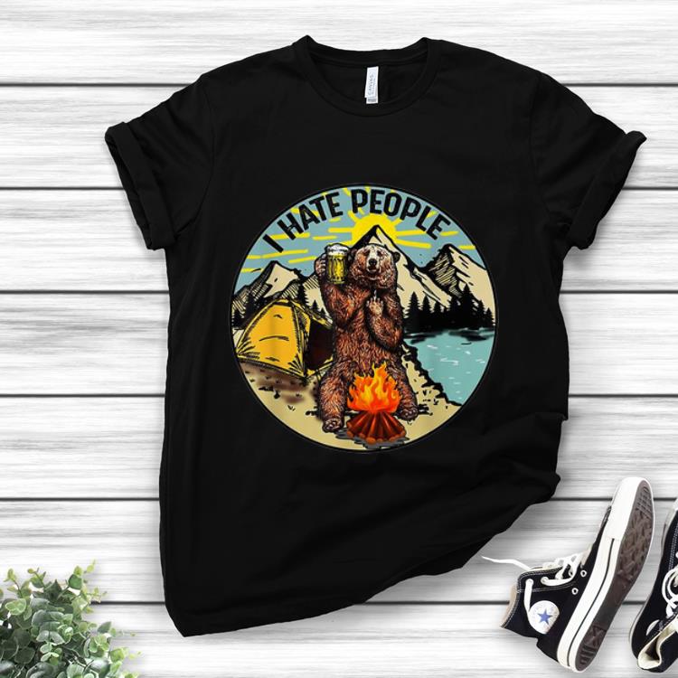 Premium Bear Camping I Hate People Drinking Beer shirt