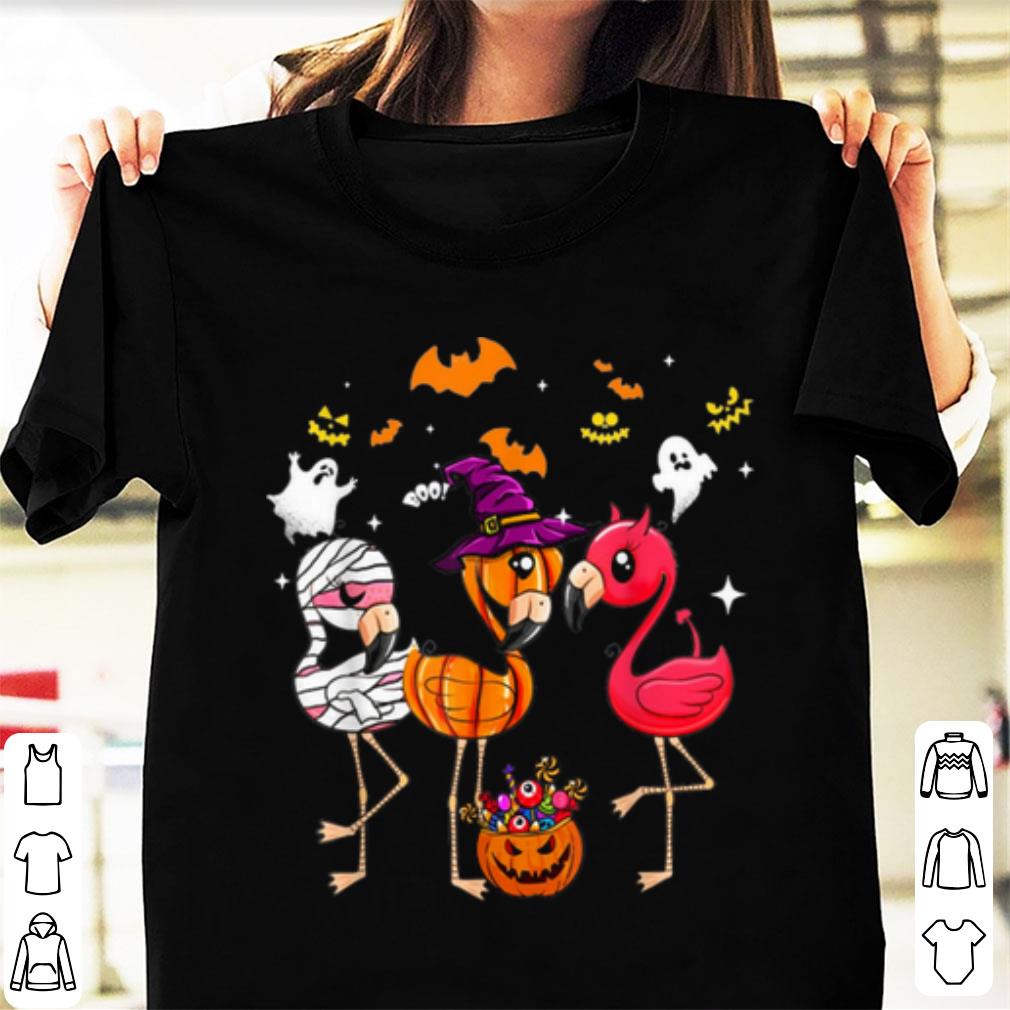 Premium Flamingo Happy Halloween Cute Mummy Witch Demon shirt