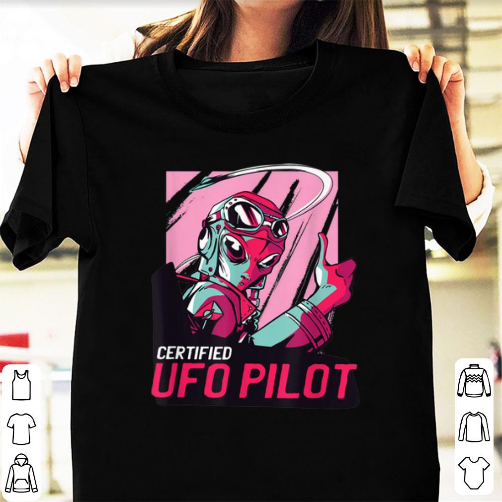 Pretty Alien Certified UFO Pilot Retro shirt