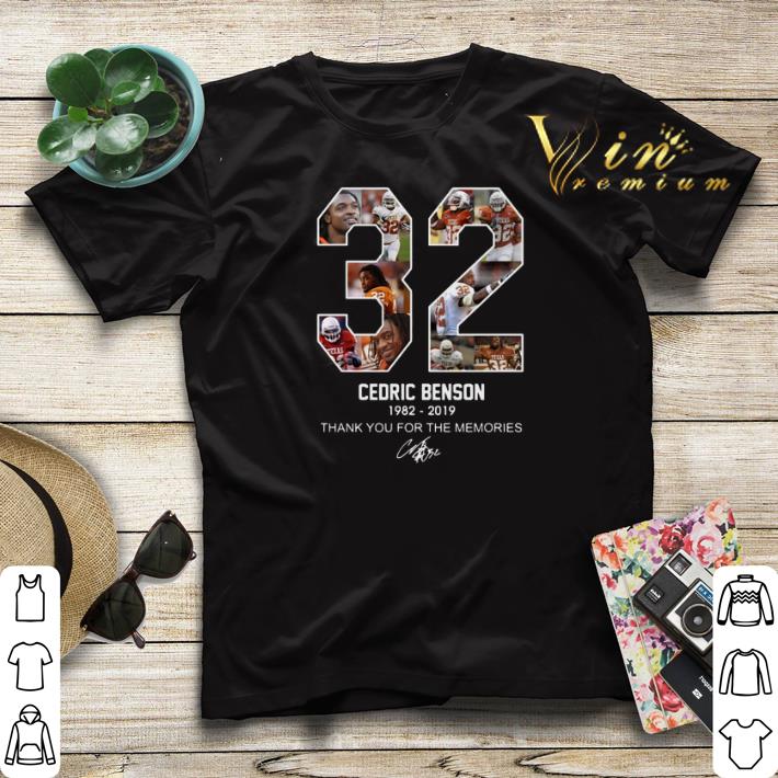 Signature 32 Cedric Benson 1982-2019 Thank You For The Memories shirt