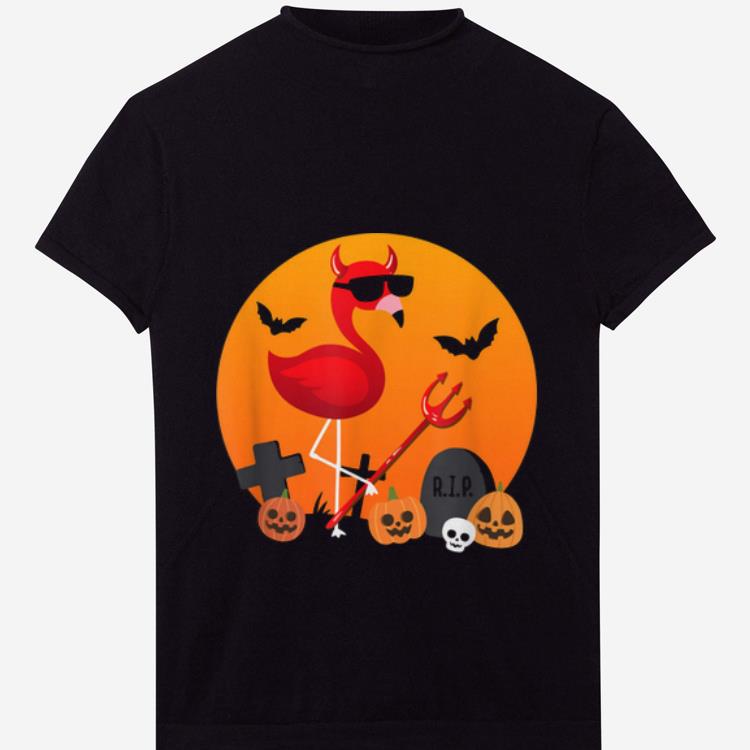 Top Cute Funny Devil Flamingo Lover Pumpkin Halloween Party shirt