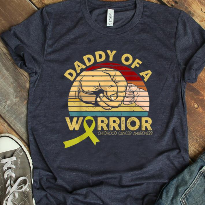 Top Daddy Of A Warrior Childhood Cancer Awareness Vintage shirt