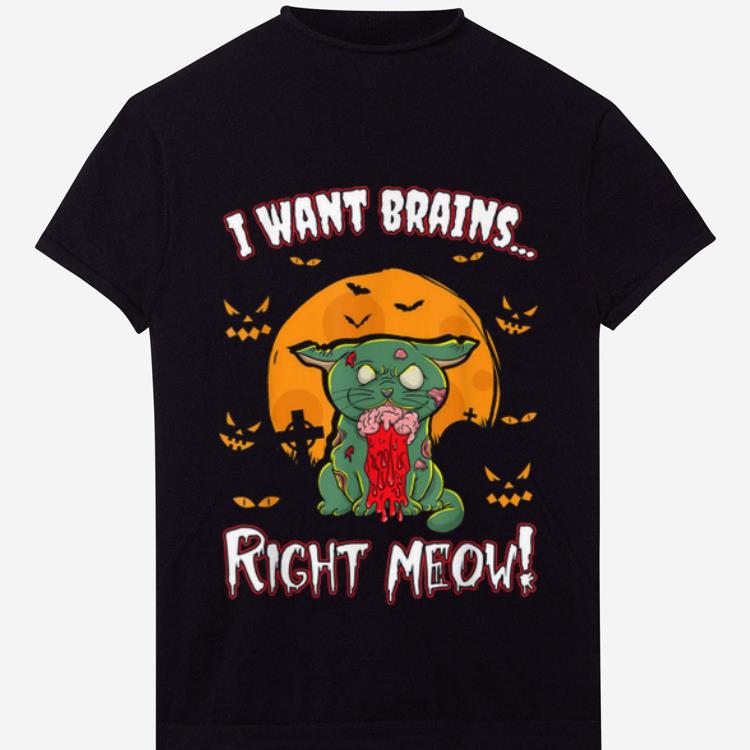 Top Halloween Zombie Cat Kitten Funny Humor Kids Boys Girls Gift shirt