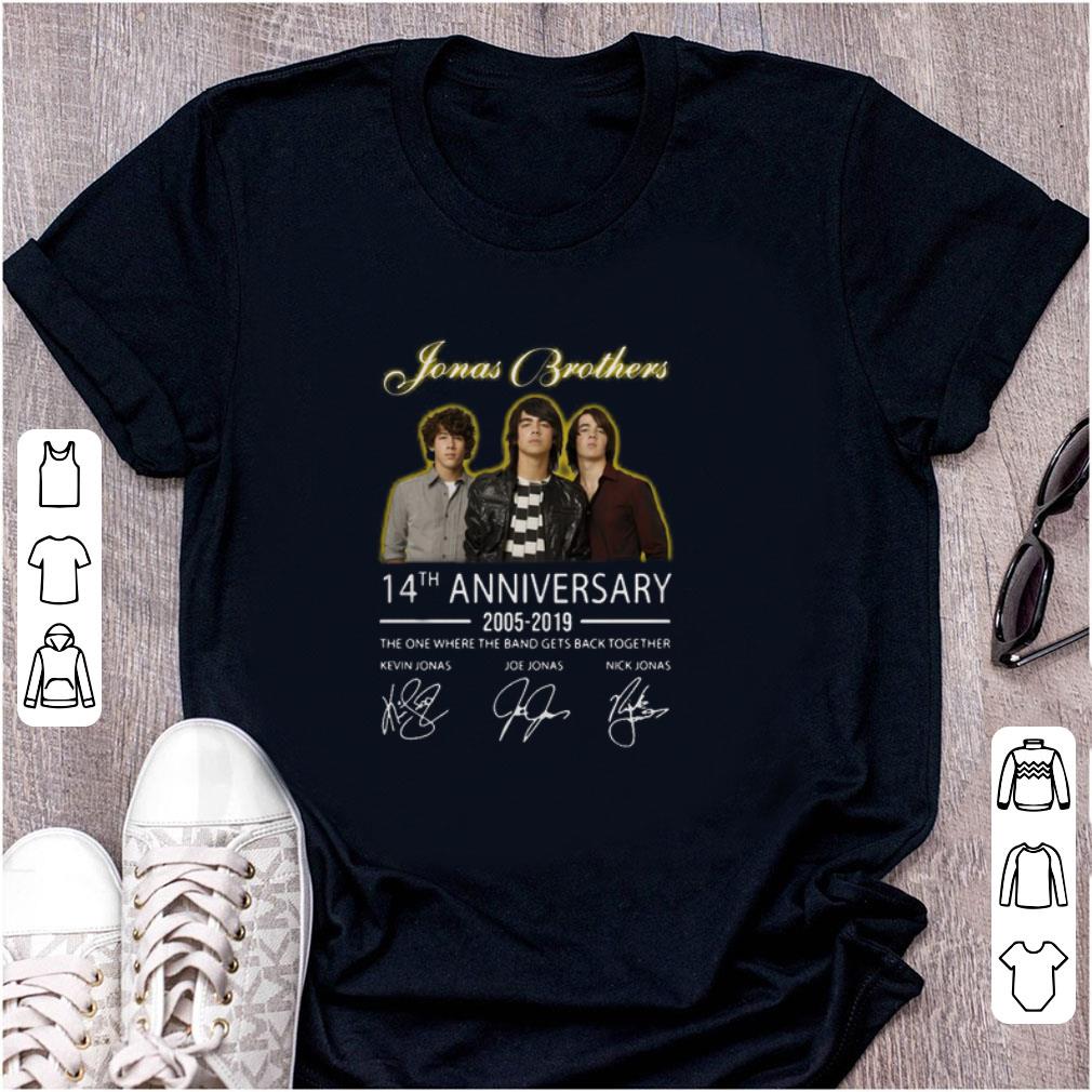 Top Jonas Brothers 14th Anniversary 2005-2019 With Signature shirt