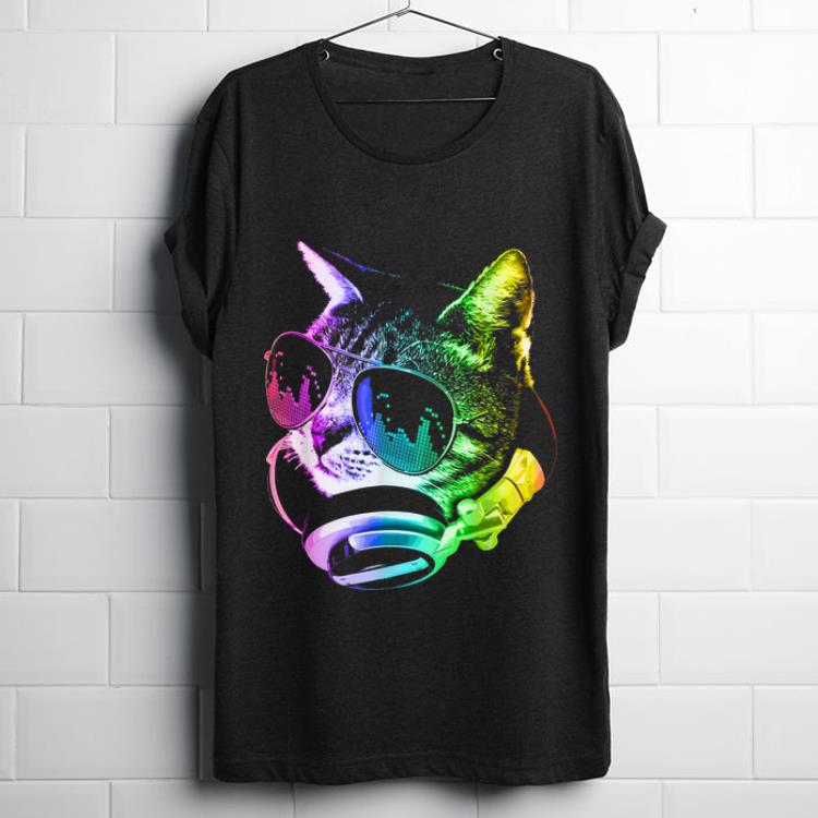 Top Rainbow Music Dj Cat shirt