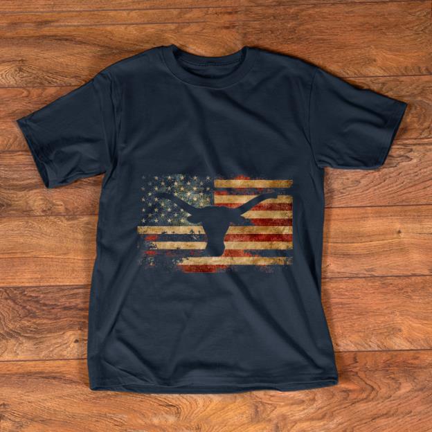 Official Vintage American Flag Longhorn shirt