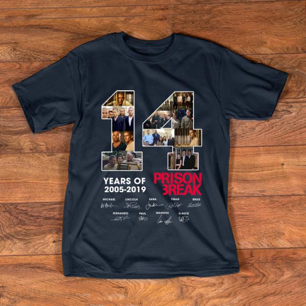 Original 14 Years Of Prison Break 2005 2019 signature shirt