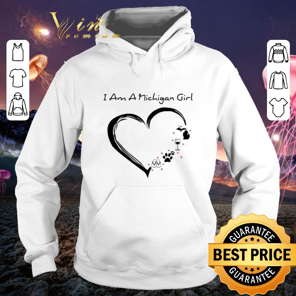 Top I Am A Michigan Girl i Love Flip Flop Dog Paw Wine Scuba diving shirt