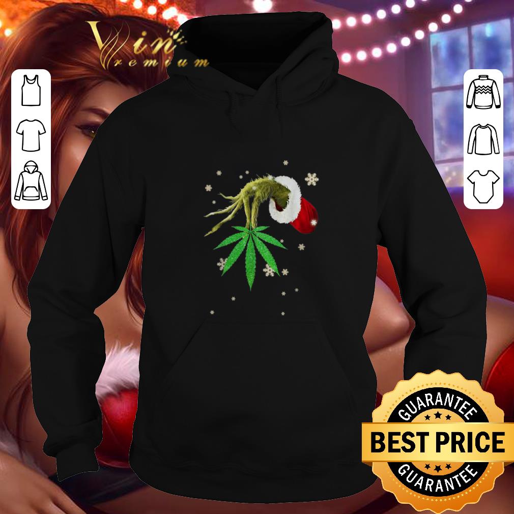 Cheap Hand Grinch hold weed Christmas shirt