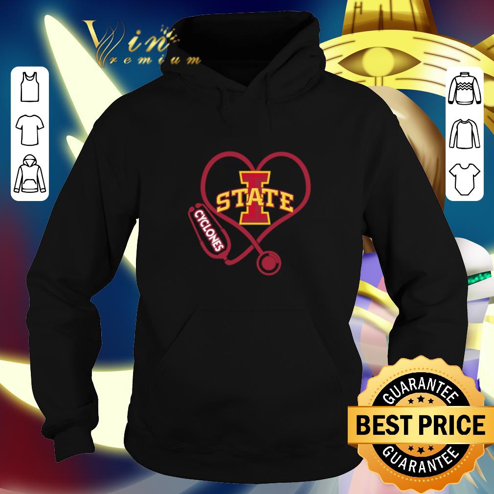 Nice Love Iowa State Cyclones Stethoscope Heartbeat nurse shirt