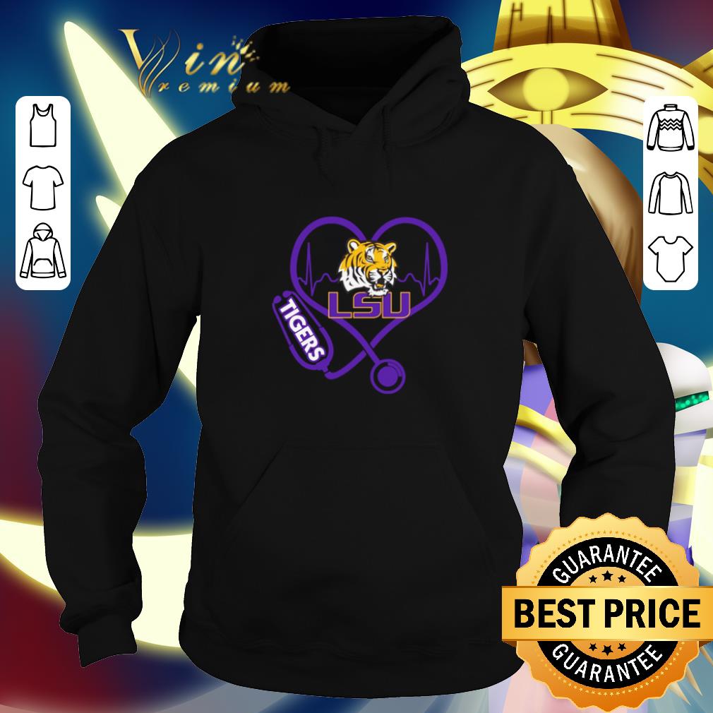 Official Love LSU Tigers Stethoscope Heartbeat nurse shirt