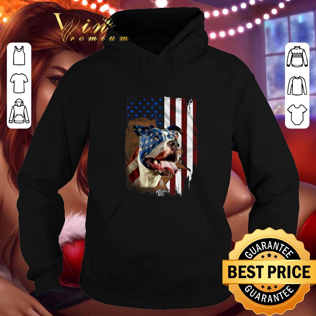 Premium Pitbull Dog colors American flag shirt