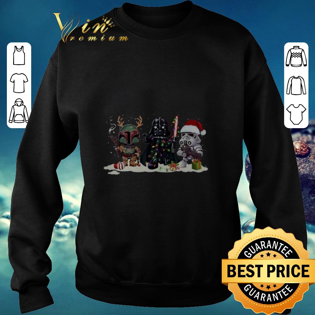 Stormtrooper Boba Fett Darth Vader and Christmas shirt 1 Stormtrooper Boba Fett Darth Vader and Christmas shirt