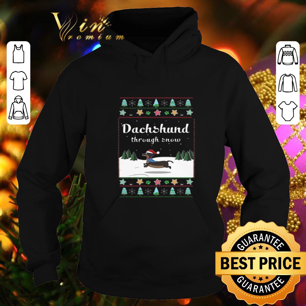 Best Dachshund through snow ugly Christmas sweater 1 Best Dachshund through snow ugly Christmas sweater