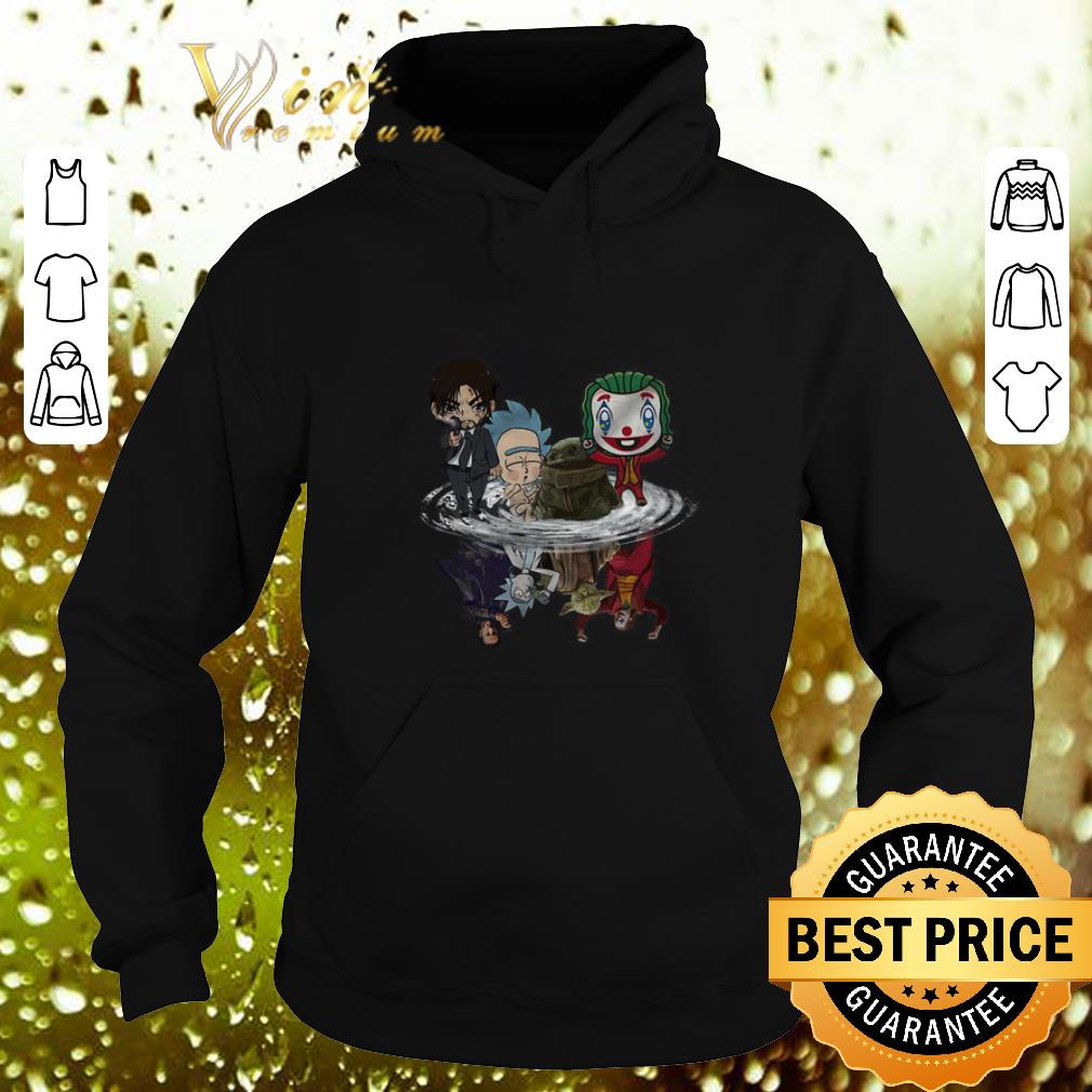 Cheap Baby Yoda John Wick Rick Sanchez Joker water mirror reflection shirt