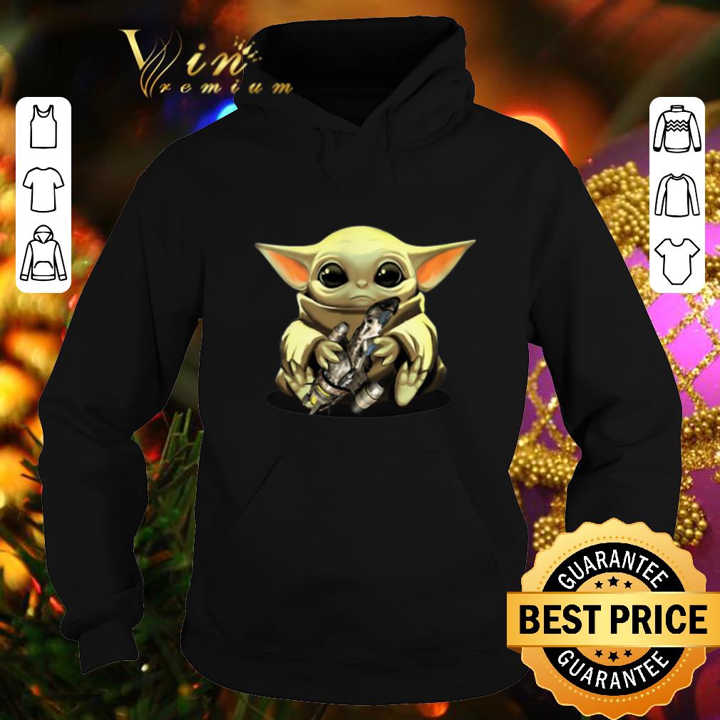 Funny Baby Yoda hug Combat Aircrafts Star Wars shirt